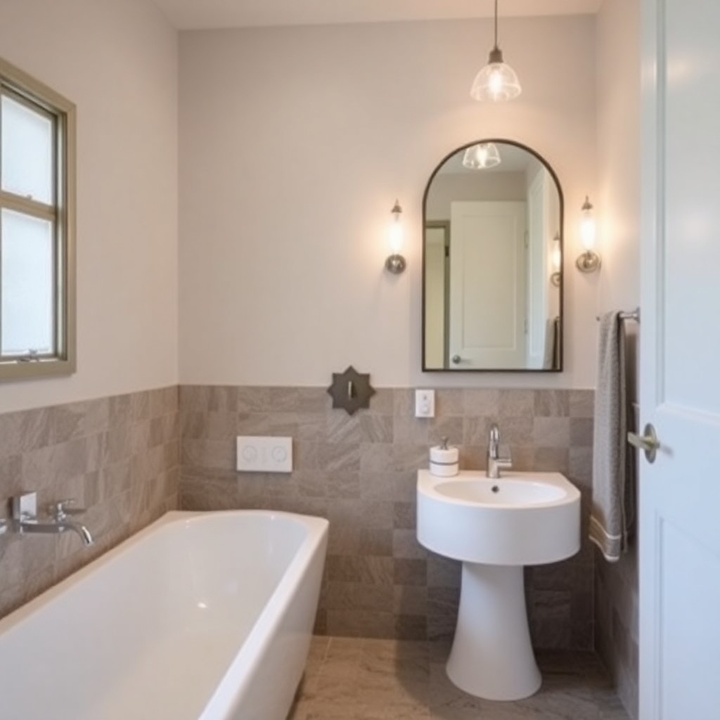 Baño moderno reformado con acabados premium